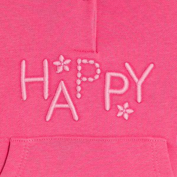 سترة بقلنسوة من الصوف الناعم، باللون الوردي للفتيات الصغيرات